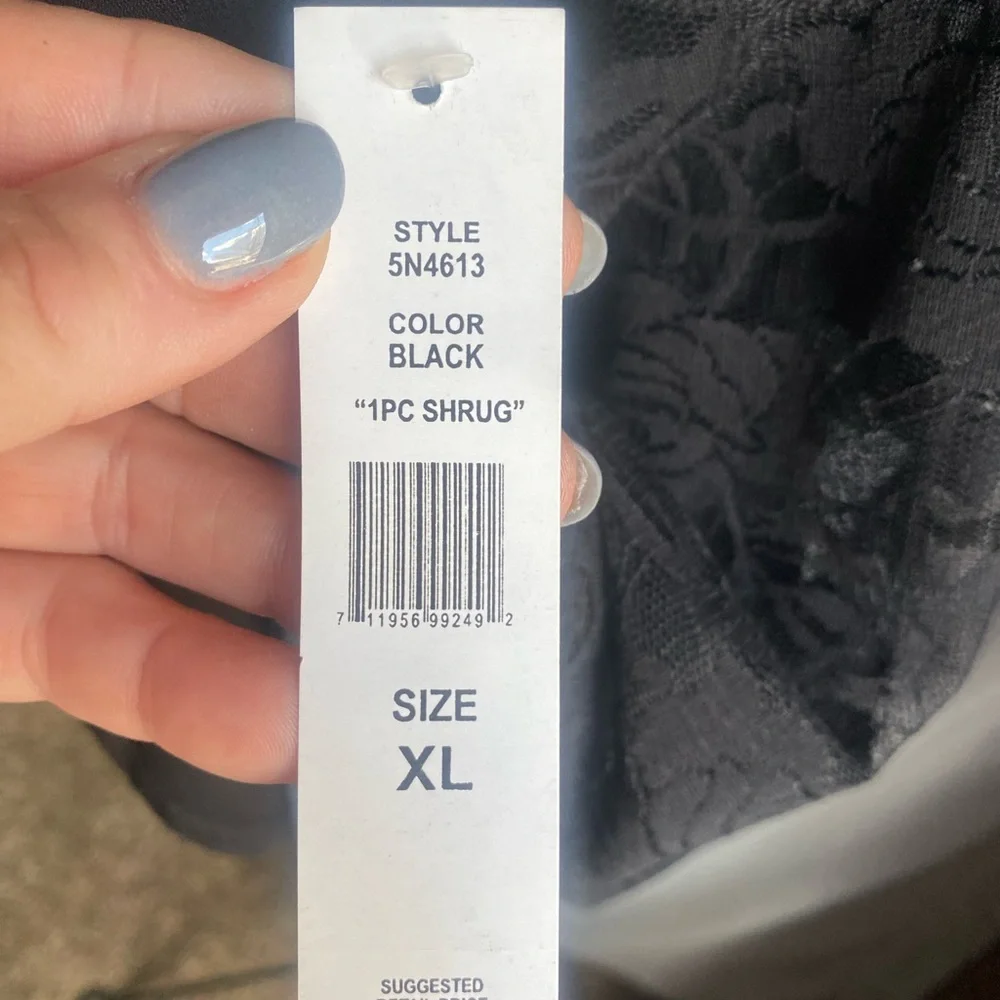 NWT Black Shrug with Lace Jacket/Top XL - Picture 7 of 10